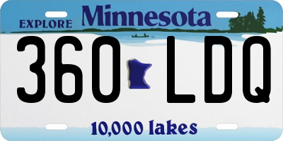 MN license plate 360LDQ