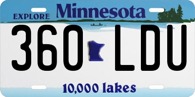 MN license plate 360LDU