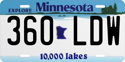 MN license plate 360LDW