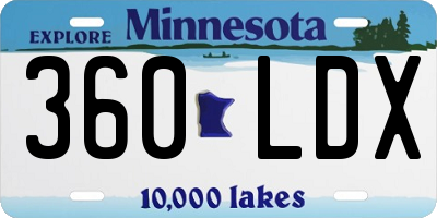 MN license plate 360LDX