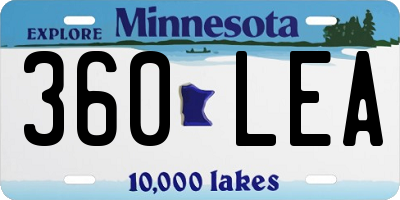 MN license plate 360LEA