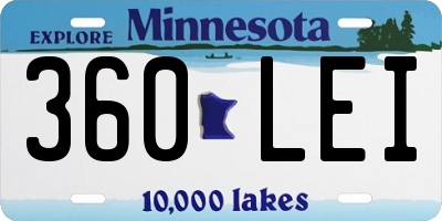 MN license plate 360LEI
