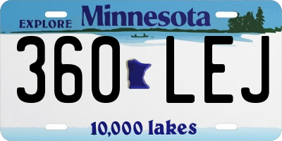 MN license plate 360LEJ