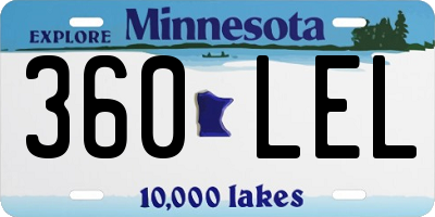 MN license plate 360LEL