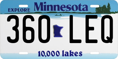 MN license plate 360LEQ