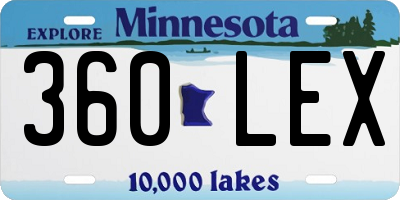 MN license plate 360LEX