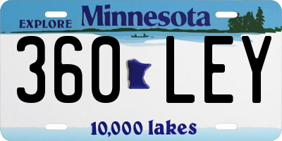 MN license plate 360LEY