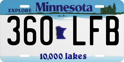 MN license plate 360LFB