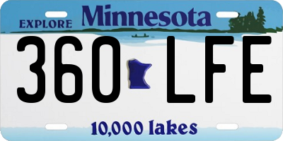 MN license plate 360LFE