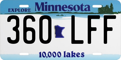 MN license plate 360LFF