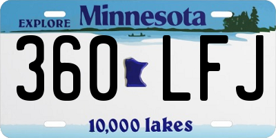 MN license plate 360LFJ