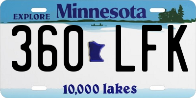 MN license plate 360LFK