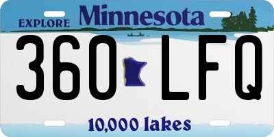 MN license plate 360LFQ