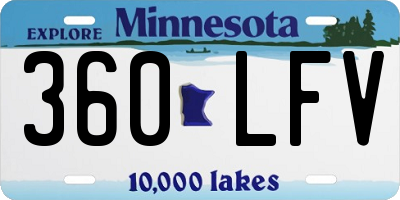 MN license plate 360LFV