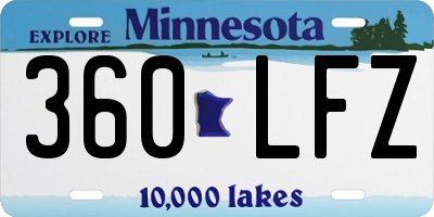 MN license plate 360LFZ