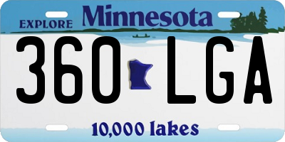 MN license plate 360LGA