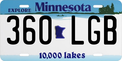 MN license plate 360LGB
