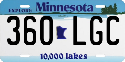 MN license plate 360LGC