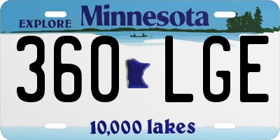 MN license plate 360LGE