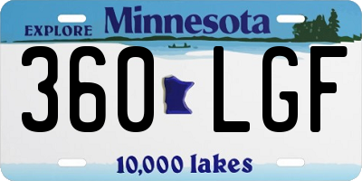 MN license plate 360LGF