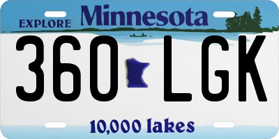 MN license plate 360LGK