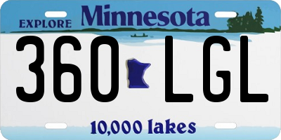MN license plate 360LGL