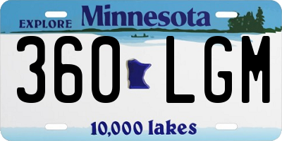 MN license plate 360LGM