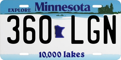 MN license plate 360LGN