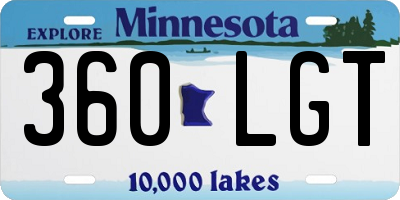 MN license plate 360LGT