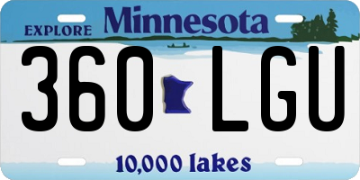 MN license plate 360LGU