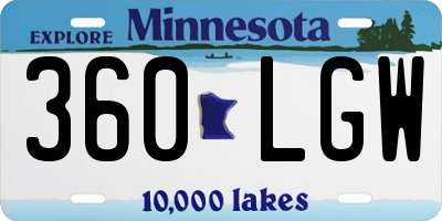 MN license plate 360LGW