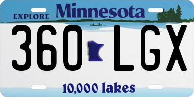 MN license plate 360LGX