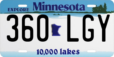 MN license plate 360LGY
