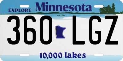 MN license plate 360LGZ