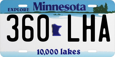 MN license plate 360LHA