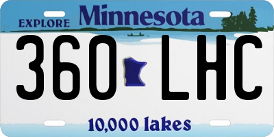 MN license plate 360LHC