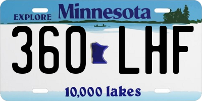 MN license plate 360LHF