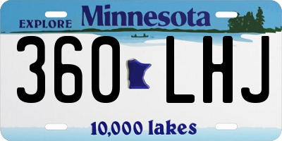 MN license plate 360LHJ
