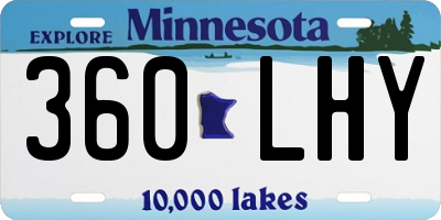 MN license plate 360LHY