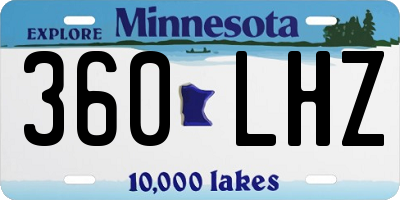 MN license plate 360LHZ