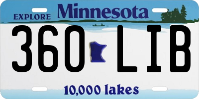 MN license plate 360LIB