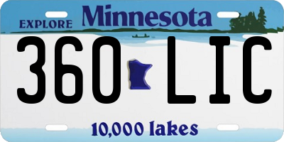 MN license plate 360LIC