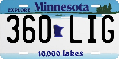 MN license plate 360LIG