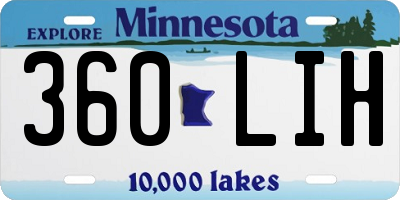 MN license plate 360LIH