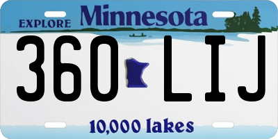 MN license plate 360LIJ