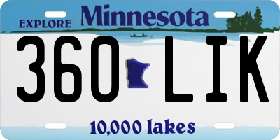 MN license plate 360LIK