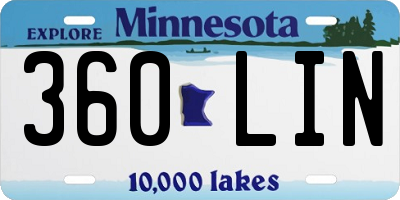 MN license plate 360LIN