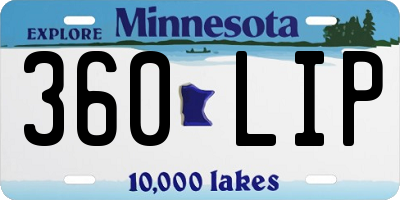 MN license plate 360LIP