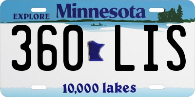 MN license plate 360LIS