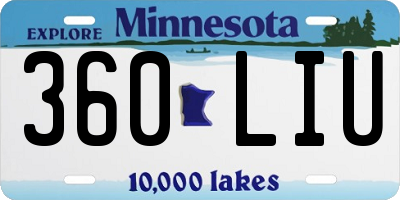 MN license plate 360LIU